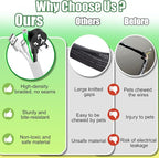 AIERSA 13FT Cord Protectors from Pets No Chew,Wire Protector for Cats,Rabbits,Dogs,White Durable Braided Cord Cover,Cable Sleeves for Cord Management and Pet Protection