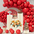 magalo Cylinder Stands for Party 5PCS Foldable Cardboard Columns Round Display Pedestal Stand Cylinder Tables for Wedding Birthday Baby Shower Dessert Cake Decoration-Cream White