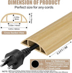 Floor Cord Cover Self Adhesive Cord Hider,3.3FT Cable Management, Extension Strip Protector for Wires, Prevent Cable Trips for Offices, Gyms, Exhibitions Cavity:0.47"(W) x0.35(H) WoodLightyellow