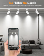 VANoopee 3-Color Zoomable 6 Light LED Track Lighting Kit with 6.6FT H Type Track Lighting Rail, LED Track Light Heads Dimmable Modern Kitchen Track Lighting Fixtures Ceiling Spotlight 10W 1000lm White