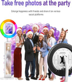 HARZHI Portable Photo Booth Compatible with Ipad 12.9in 10.9in 10.2in, for Ipad Photo Booth Shell Stand Stand Provide Chacktok PhotoBooth Software for Party and Wedding, Flight Case