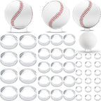 120 Pcs Baseball Holder Ring Stand 0.6/1.22/1.77 Inch Round Acrylic Stands, Small Display Stand Ring Clear Sphere Holder for Small Balls, Baseball, Golf Ball, Crystal Ball, Egg Stand, Marble, Softball