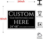 Custom Sign, personalized metal sign，Aluminum Weatherproof Metal Sign Multiple Sizes, Reflective，Customize for Office, Business, Workplace, office, Home, Delivery Signs(24 * 18 Inch)