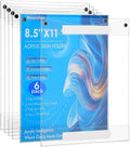 Acrylic Sign Holder 8.5 x 11 Wall Mount, Adhesive & Magnetic Back - Vertical or Horizontal Mount for Office, Classroom, Retail Displays on Glass, Doors, Wood, or Other Smooth Surfaces