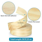 Skelang Pine Edge Banding, 2" X 50' Wood Strip Preglued, Iron on Veneer Edging Tape for Shelves, Cabinets, Coffee Table