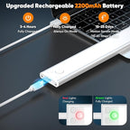 10 Inch Under Cabinet Lights, 2200mAh Rechargeable Battery Operated Motion Sensor Lights Indoor, Wireless Dimmable Closet Lights, 3 Color Under Counter Magnetic Night Lights for Kitchen, Stair, 3-Pack