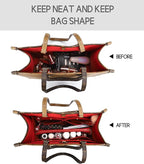 LEXSION Felt Purse Organizer Insert,Handbag Organizer with Detachalbe Zipper Pocket for ONTHEGO PM,3 Size 8034 Red Small
