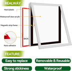 8.5" x 11" Acrylic Sign Holder Wall Mount, Self Adhesive Wall Sign Holder,Clear Plexiglass Sign Holder Window/Door Sign Holder,No Drilling,Silver 6 pack