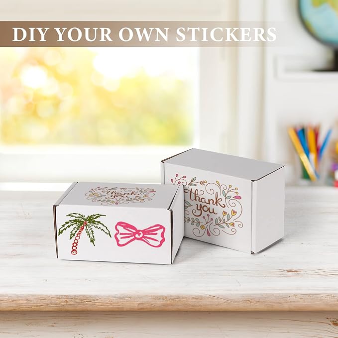 RLAVBL 6x4x3 Shipping Boxes Set of 50, White Small Corrugated Cardboard Box, Mailer Box