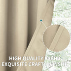 BGment Room Darkening Curtains for Bedroom - Grommet Thermal Insulated Window Treatments Light Blocking Curtains for Living Room, Set of 2 Panels, Each 46 x 63 Inch, Beige