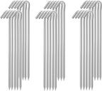 MySit 9" Tent Stakes, Metal Inflatable Stakes 30 Pack, Heavy Duty Galvanized Tent Stakes Metal, Tent Pegs Ground Trap Camping Stakes for Inflatables, Outdoor Decorations