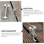 POPETPOP 2pcs Fish Bone Tent Pegs Stainless Steel Spring Hook Lightweight Ground Nails for Camping Hiking Outdoor Tent Accessories Small