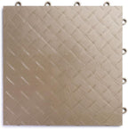 RaceDeck Diamond Plate Design, Durable Interlocking Modular Garage Flooring Tile (Single Tile), Beige