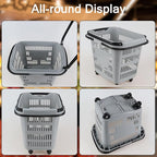 50 L Plastic Rolling Shopping Basket with Long Handle, Large Portable Retail Baskets Set for Groceries, 4 Packs