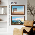 VCK 12x18 Picture Frame 5 Pack - Brown, High-End Wood Poster Frames with Tempered Glass, Display 11x17 Photo with Mat or 12x18 without Mat, Art Gallery-Quality, Wall Hanging, Brown