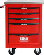 5-Drawer Heavy-Duty Rolling Tool Chest with Wheels & Steel Roof, Lockable Tool Chest Storage Cabinet for Garage, Workshop, Warehouse, and Repair Shop