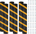 6 FT Heavy Duty Rubber Speed Bump 6-Pack, Driveway Cable Protector Ramp with Installation Bolts for Parking Lots, Garage & Gravel Roads