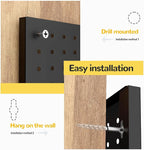 Peg Board,4 Pack Metal Pegboard Panels,Black Pegboard Wall Organizer,16"x12" Heavy Duty Peg Boards for Walls,Tools,Garage,Office,Kitchen