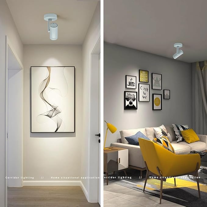 15W LED Dimmable and Zoomable Ceiling Spotlight with Anti-Glare Honeycomb Mesh | Adjustable Spot Light for Living Room, Gallery | 10°-55° Zoom，10%-100% Dim，3000K, CRI 98, Flicker-Free, White