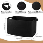 95L Extra Large Blanket Basket, 24" x 16.9" x 14.2" Woven Storage Basket for Living Room, Rectangle Nursery Blanket Storage for Toys, Towels, Dirty Clothes (Black)