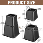 Bed Riser/Furniture Lift Bed/Bed risers/Furniture Lifter/Table risers/Frame Risers Create Under Bed Storage Heavy Duty for Furniture Height Adjustment (Black 9 Pack, 8 Inch)