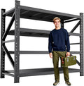 7000LBS Garage Shelving Heavy Duty, 4-Tier Metal Shelving Unit, Large Adjustable Garage shelves, Easy Assembly Utility Storage Rack Shelf for Warehouse, Basement, Pantry, 70” H×48” W×24” D, Black