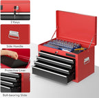 Goplus Tool Chest, 3-in-1 Rolling 6 Drawers Tool Cabinet with Detachable Top Toolbox, Middle Tool Storage, Universal Lockable Wheels, Protective Liner, Auto Lock, Metal Tool Box for Garage Workshop