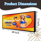 Outdoor Full Color Led Sign WIFI And USB Programmable Led Sign With High Resolution Scrolling Texts, Colorful images and videos LED Advertising Board For Shop (40‘’x17'')