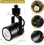 GU10 LED Black Track Lighting Complete Kit, Dimmable H Type 14.76FT Track Rails,4000K Natural Light 12 Packs GU10 LED Bulbs Ceiling Spotlight Fixture, an Cost-Effective Lighting Solution