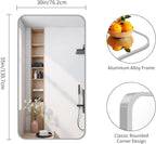 FORBATH 55x36 Inch Silver Bathroom Mirror for Over Sink, Large Rectangular Wall Mirror with Metal Frame, Rounded Corners for Bathroom, Bedroom, Entryway Decor (Horizontal or Vertical)