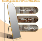 59"x16"Floor Mirror Full Length,Arched Full Length Mirror with Stand,Full Body Mirror,Hanging or Large Leaning for Bedroom Living Room Gold