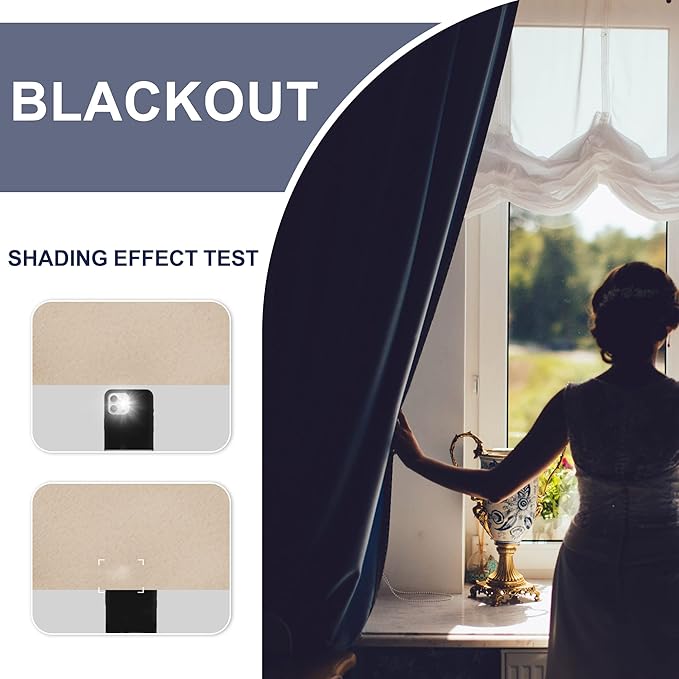JIUZHEN Blackout Curtains for Bedroom - Thermal Insulated Room Darkening Noise Reducing, 52 x 54 Inch Length Curtains for Living Room, Set of 2 Panels with Tiebacks, Beige