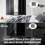 BGment Blackout Curtains for Bedroom - Grommet Thermal Insulated Room Darkening Curtains for Living Room, Set of 2 Panels, Each 46 x 84 Inch, Black