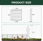 FXW Decorative Garden Fence for Yard - 24in(H) x 14.8ft(L) 8 Panels - Metal Fencing Panels - Animal Barrier Border for Dogs & Rabbits, Flower & Plant Edging