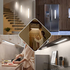 Brightever Under Cabinet Lights, 14-Inch Rechargeable Battery Operated Motion Sensor Lights Indoor, 3200mAh Wireless Magnetic Dimmable Under Closet Counter Night Lights for Kitchen Stair, 3 Packs