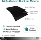ChrisDowa Blackout Curtains 70 inches Wide for Bedroom - Extra Wide Grommet Thermal Insulated Room Darkening Curtains for Living Room (1 Panel, Black, 70 x 84 Inch)