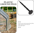 STOBAZA 100Pcs Plastic Ground Stakes Garden Pegs for Fixing Grass Cloth Sunshade Net Tarpaulin Landscape Anchors for Soil Sand Stone