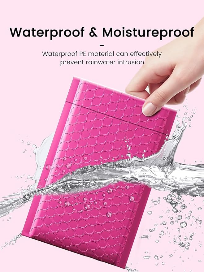 GSSUSA Pink Bubble Mailers 4x8 Inches 19200 Pack, Usable Size 4X7" Bubble Envelopes for Small Business, 1 Pallet Padded Envelope, Shipping Mailers, Packaging Bags, Mailing Envelopes, Shipping Supplies