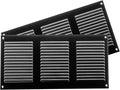 Repa Market 2-Pack Black Air Vent Cover 12" x 6" Inch (Outer Dimensions) - Steel Return Air Grilles - for Ceiling and Sidewall - HVAC - with Protection Screen (11.81" x 5.90" Inch)