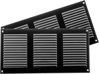 Repa Market 2-Pack Black Air Vent Cover 12" x 6" Inch (Outer Dimensions) - Steel Return Air Grilles - for Ceiling and Sidewall - HVAC - with Protection Screen (11.81" x 5.90" Inch)