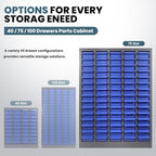 Part Cabinet with 75 Drawers, Shelves & Label Stickers - Bolt and Nut Organizer Bolt Bin Cabinets, Stainless Steel Tool Storage Cabinet for Hardware Organization Small Items and Parts (75 Drawers)