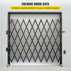 VEVOR Single Folding Security Gate, 7 ft H x 7 ft W Folding Door Gate, Steel Accordion Security Gate, Flexible Expanding Security Gate, 360° Rolling Barricade Gate, Scissor Gate/Door with Padlock