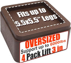 Bed Risers, Elevation up 3 inch, Heavy Duty Couch Risers 6000lbs, Stackable 3/6 / 9 inch Bed Furniture Risers Fits 5.5X5.5 inch Legs for College, Dorm, Couches, Tables, Desks, Set of 4