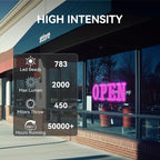 40'' × 14'' Large LED Open Signs for buiness with Remote, 14 Scene Modes Unique Design Light Up Sign for Window Store Retail Restaurant Pink