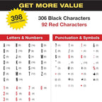 Excello 8" Red and Black Marquee Sign Letter Box Set