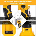 YEX-BUR 40W 4200LM LED Work Light for Dewalt 20v Battery, Handheld Flashlights Spotlight Floodlights for Men for Car Repairing, Camping, Emergency