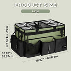 Large Cleaning Caddy Bag with Built-In Support Board, Cleaning Tote Organizer with Removable Divider, Supply Carryall with Adjustable Shoulder Strap and Waist Belt for Cleaners & Housekeeper