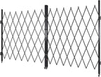 VEVOR Double Folding Security Gate, Lockable Scissor Gate with 360° Swivel Casters, Outdoor Barricade Steel Retractable Gates, for Entry Security, Garage, Warehouse & Pool, 145.67 x 86.81 in (W x H)