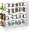 49.5”W x 24”D x 54”H - Retail Slat Wall Gondola Display with 3” Slatwall Units，White Versatile H-Unit Slatwall Display Stand