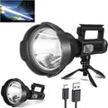 Rechargeable Spotlight, 3,000,000L High Lumens Led Spot Lights Outdoor Handheld Super Bright Powerful Long Range Flashlight with 4 Modes, Tripod, USB C, IPX5 Waterproof for Fishing Boating Camping